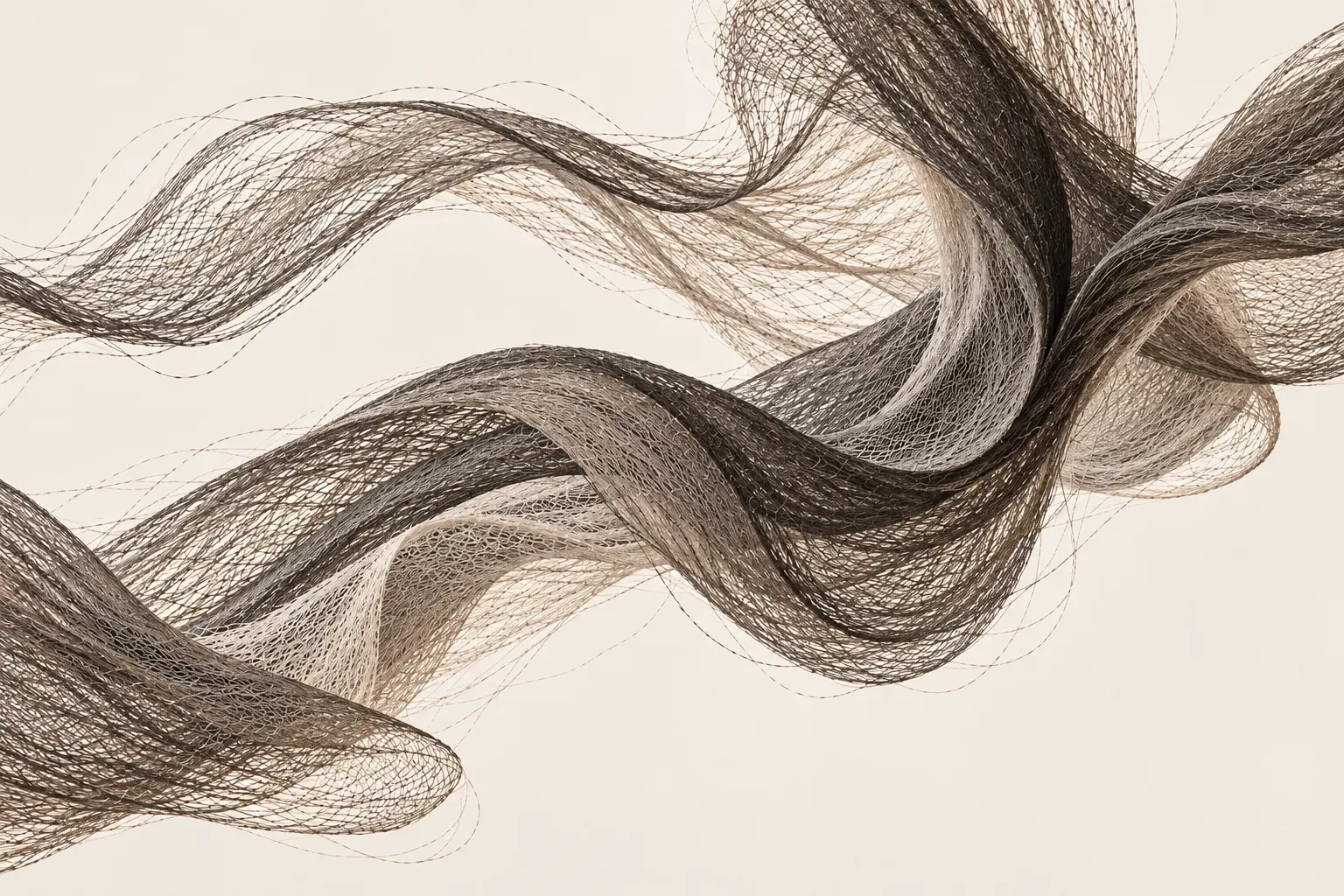 Black-and-ivory woven recycled denim fibers