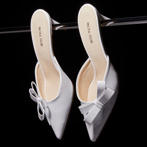 ORTENSIA BIANCO 75MM MULE