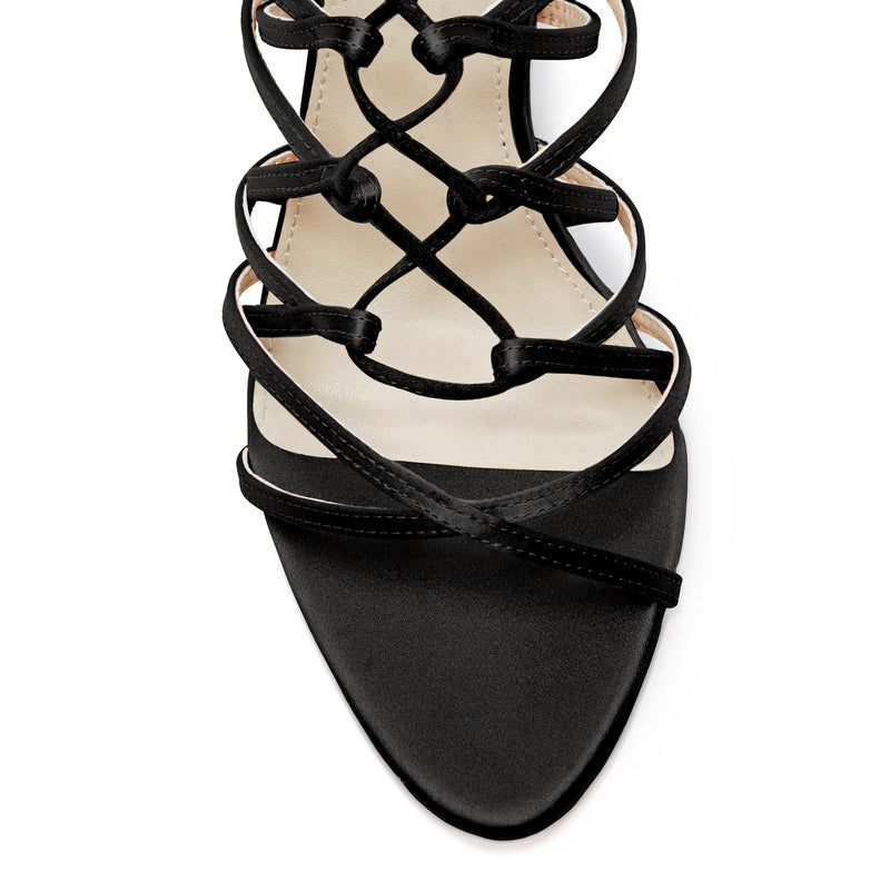 Black caged sandals discount